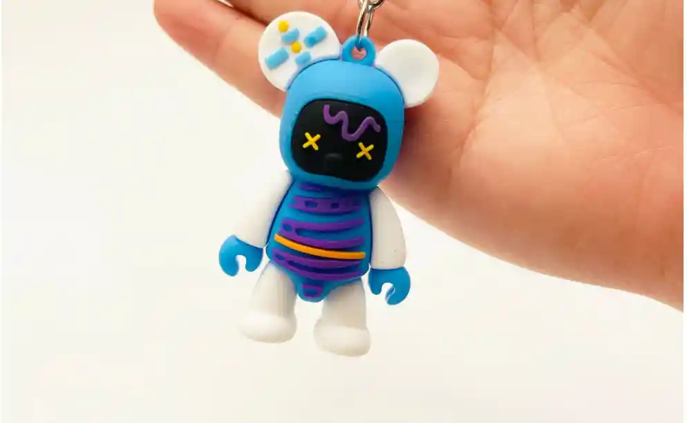 Llaveros De Oso De Peluche De Dibujos Animados De Pvc De Goma Suave En Estilo De Graffiti