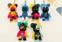 Llaveros De Oso De Peluche De Dibujos Animados De Pvc De Goma Suave En Estilo De Graffiti