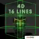 Nivel Laser 4d 16 Líneas Autonivelante 2 Baterias Con Accesorios Profesional Estuche