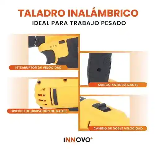 Taladro Inalambrico Doble Bateria 25v Con 30 Accesorios Estuche