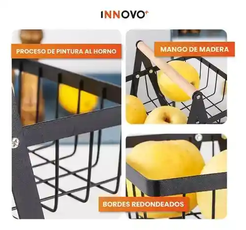 Organizador Frutero Alimentos 3 Pisos Elegante Para Cocina Innovo Home