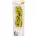 Vela Espiral Dorada Lisa X 12 Unidades