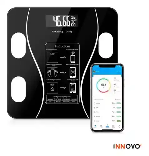 Báscula Pesa Bluetooth Recargable Digital Inteligente Smart Innovo Health