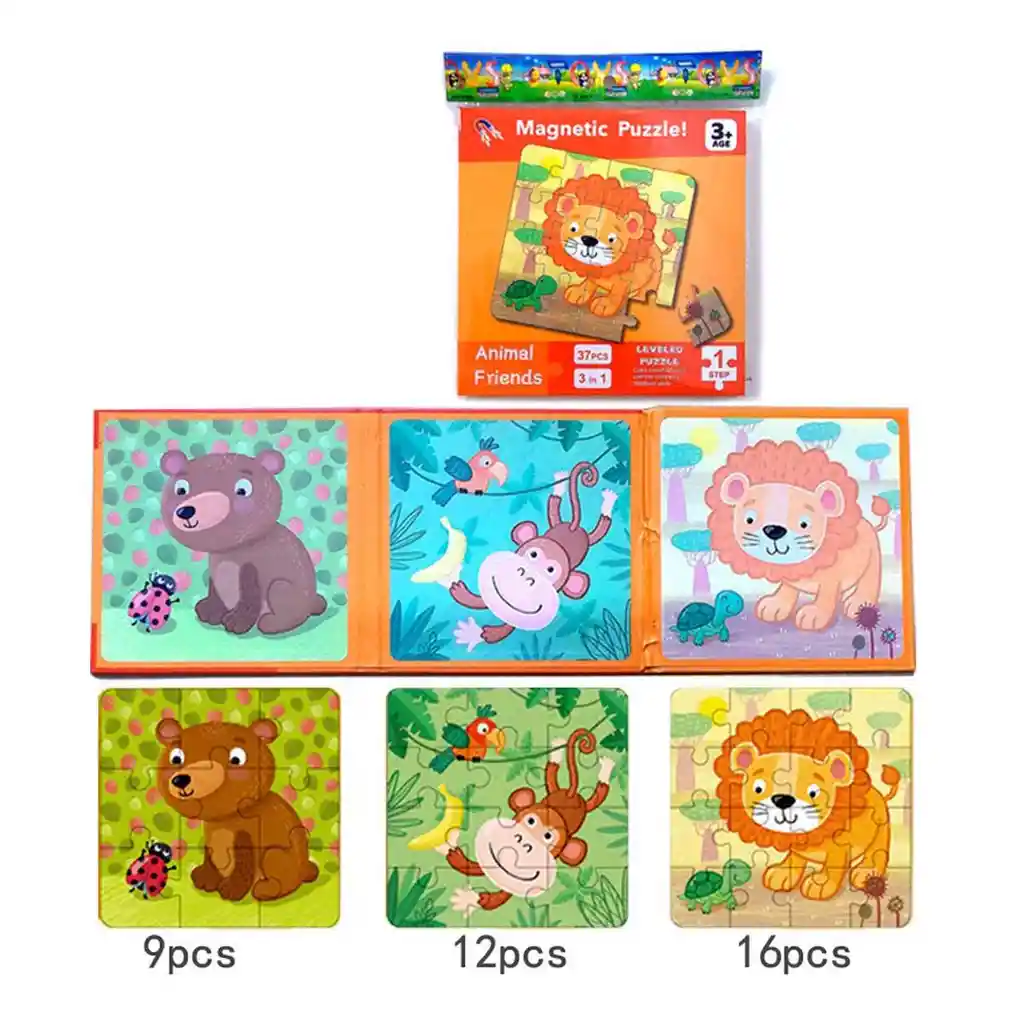 Rompecabezas Magnéticos Diseño Animales Amigos 37 Pcs
