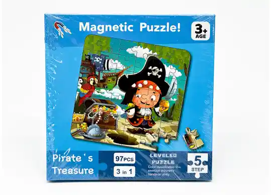 Rompecabezas Magnéticos Diseño El Tesoro Del Pirata 3 En 1, 97 Pcs