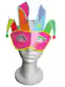 12 Antifaces Arlequin Papel Batucada Carton Fiesta Neon
