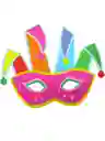 12 Antifaces Arlequin Papel Batucada Carton Fiesta Neon