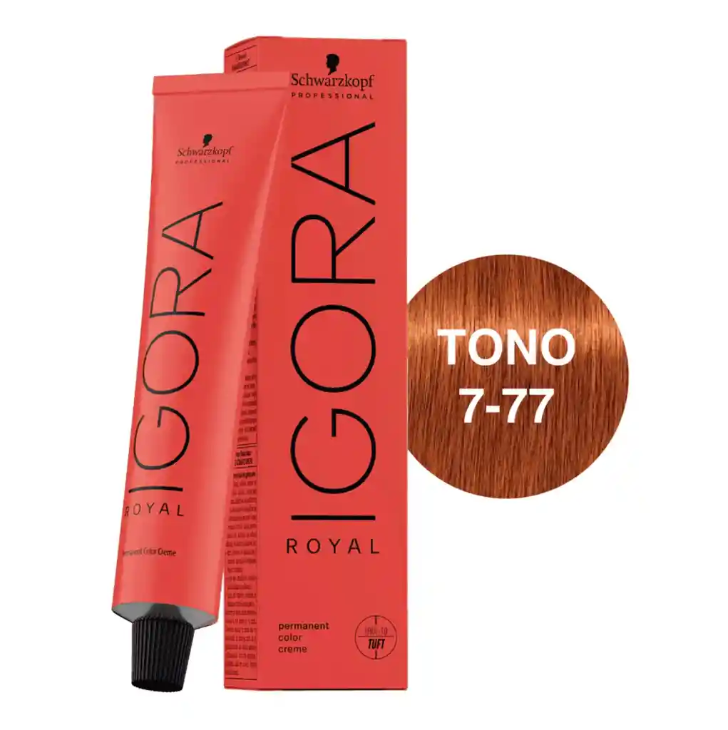 Igora Royal Tono 7-77 Rubio Medio Cobrizo Intenso 60ml