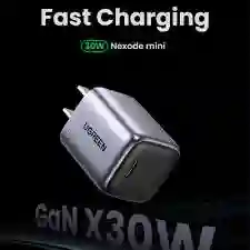 Cargador Ugreen Nexode Usb-c 30w Gris Carga Rápida (90901)