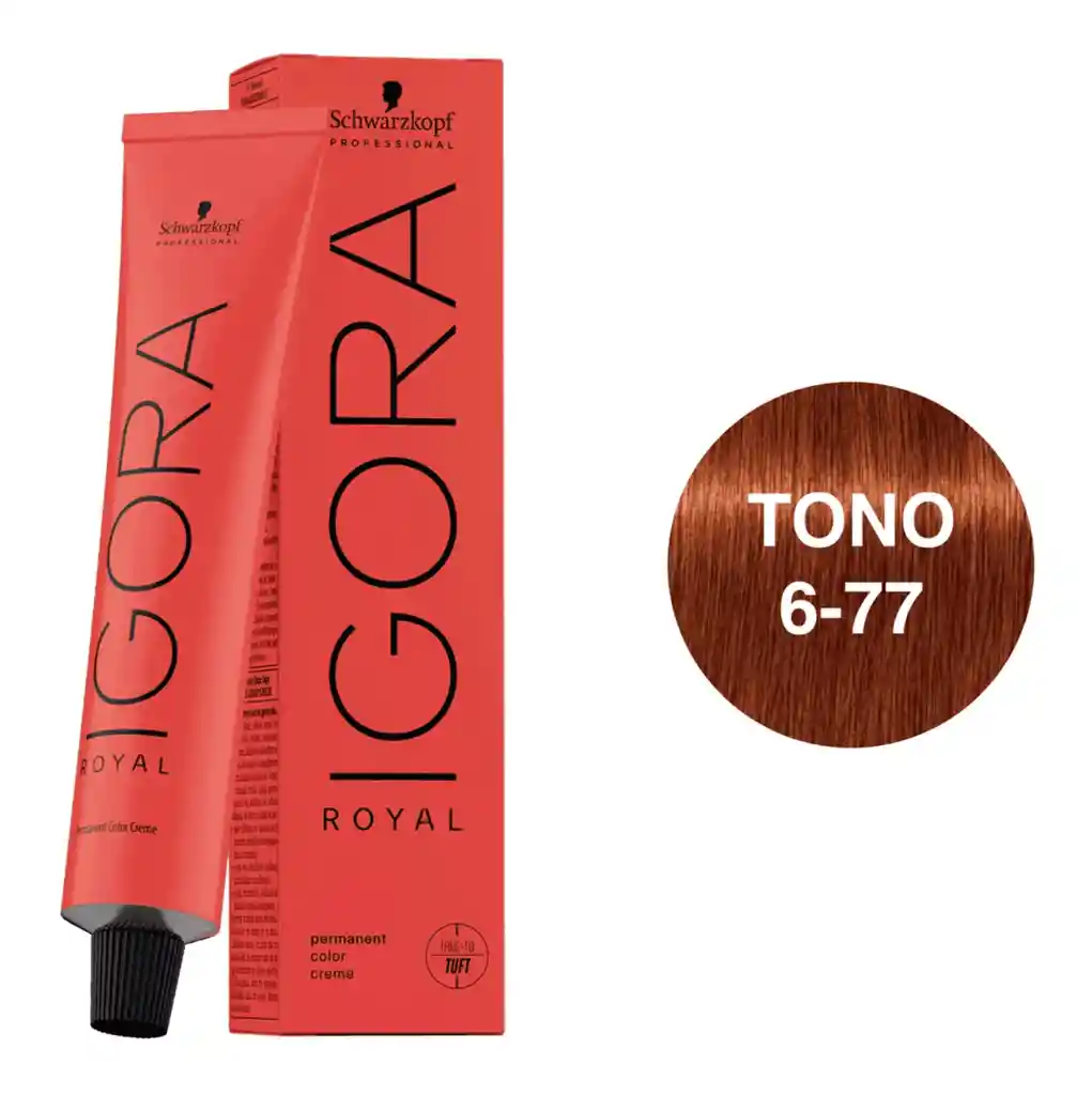 Igora Royal Tono 6-77 Rubio Oscuro Cobrizo Intenso 60ml