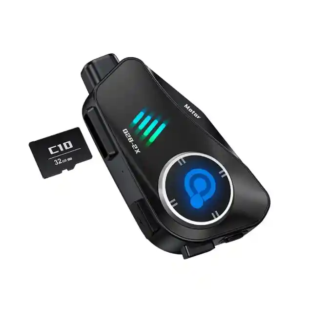 Intercomunicador Para Casco De Moto Con Cámara Q28-2x