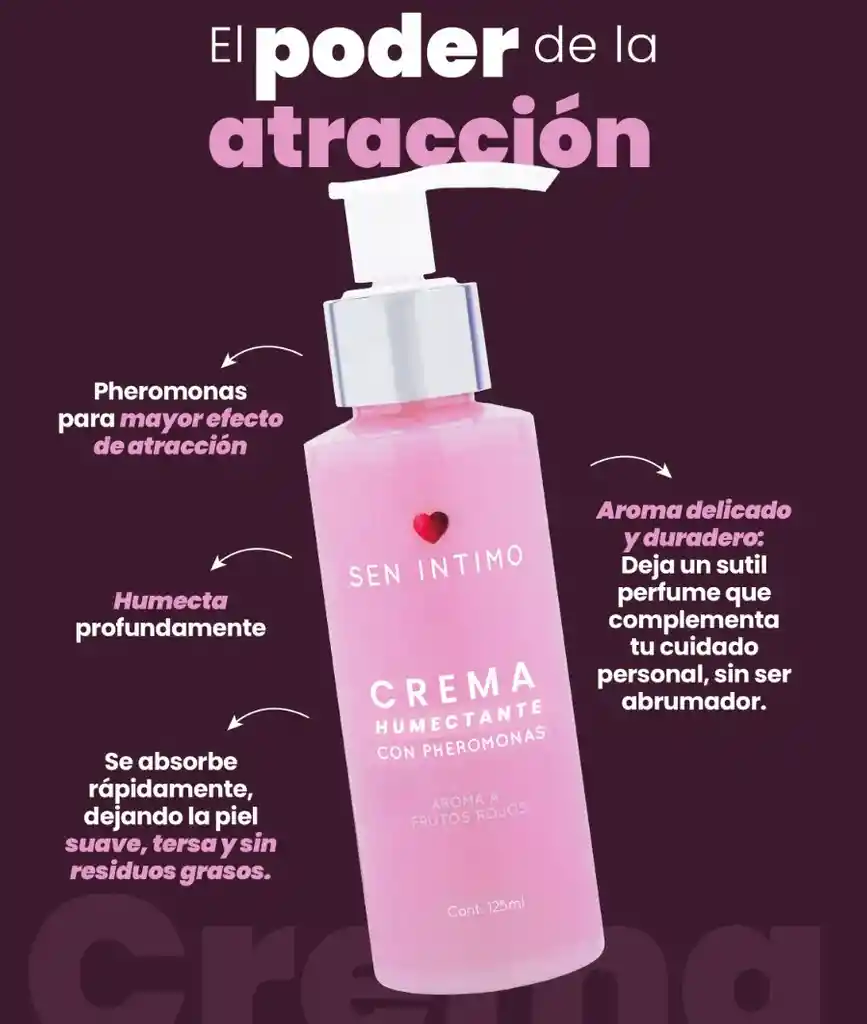Crema Humectante Sen Intimo X 125 Ml, Crema Con Feromonas