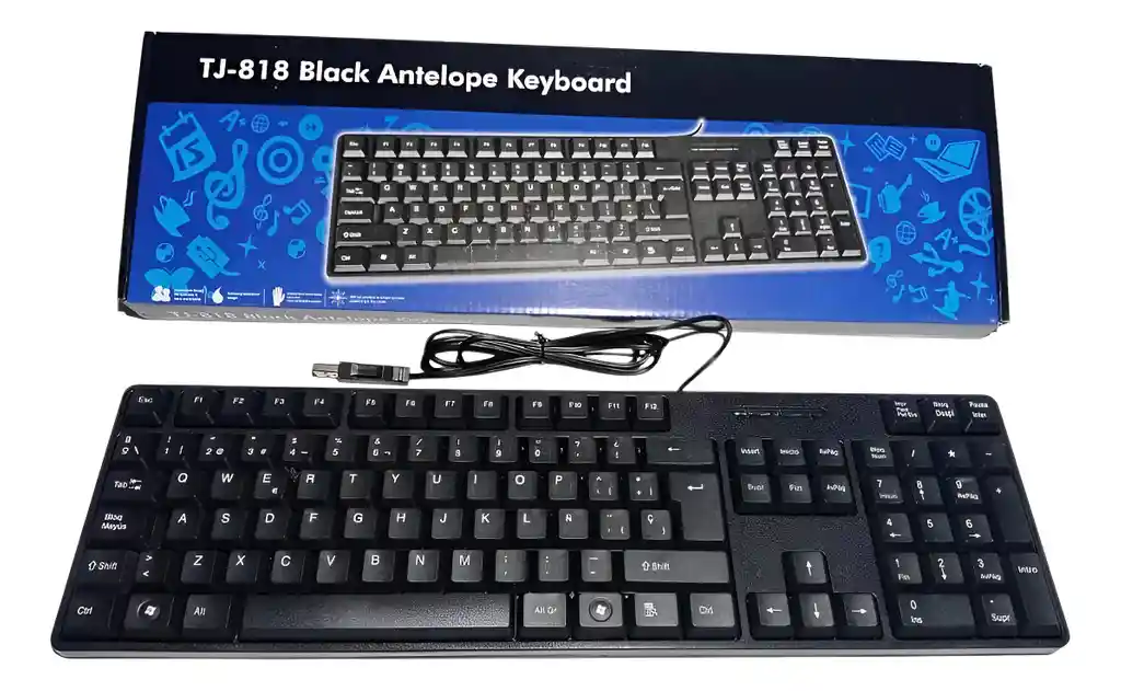 Teclado Multimedia Usb Para Pc Tj-818 + Mouse Usb Óptico Iluminado