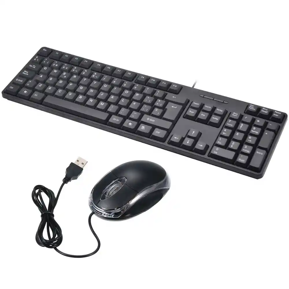Teclado Multimedia Usb Para Pc Tj-818 + Mouse Usb Óptico Iluminado