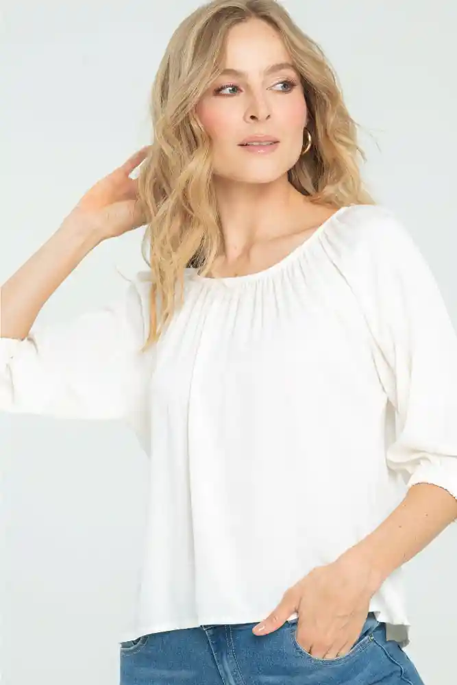 Blusa Dhalton Color Marfil Talla Xs