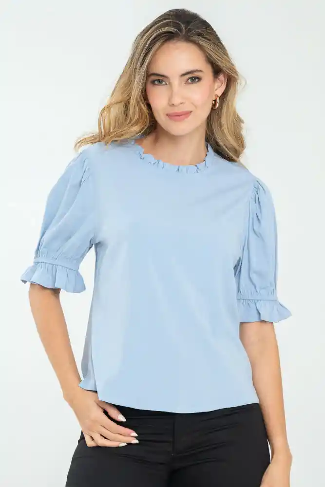 Blusa Junipher Color Azul Claro Talla S