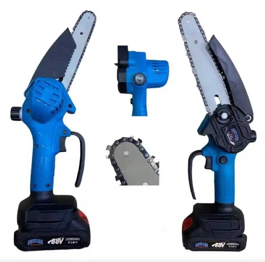 Mini Motosierra 6 Pulgadas Mas Tijeras Jardinería Recargable 88 V