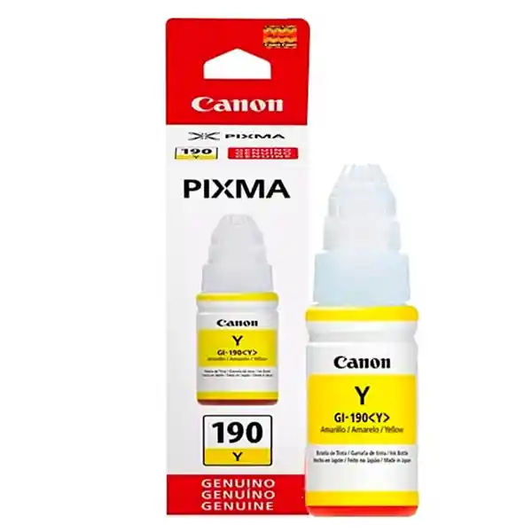 Botella De Tinta Canon 190 Amarilla 70ml Original