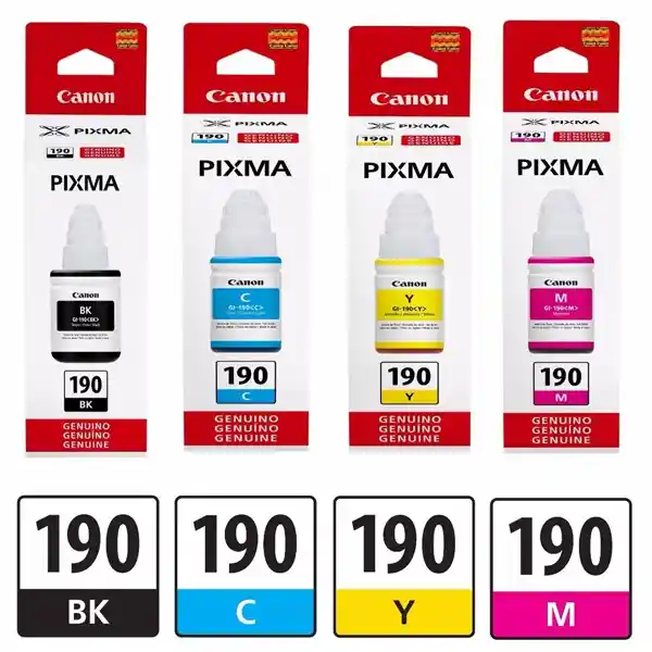 Kit De Tintas Canon 190 4 Colores Cmyk Originales