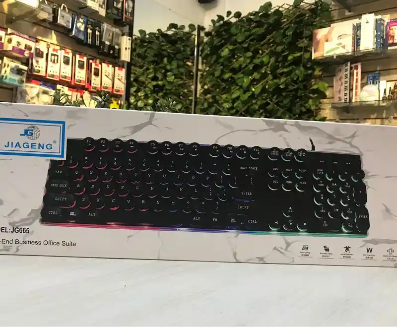Teclado Gamer Mecanico Con Luz Rgb Teclas Redondas Jiageng Model Jg665