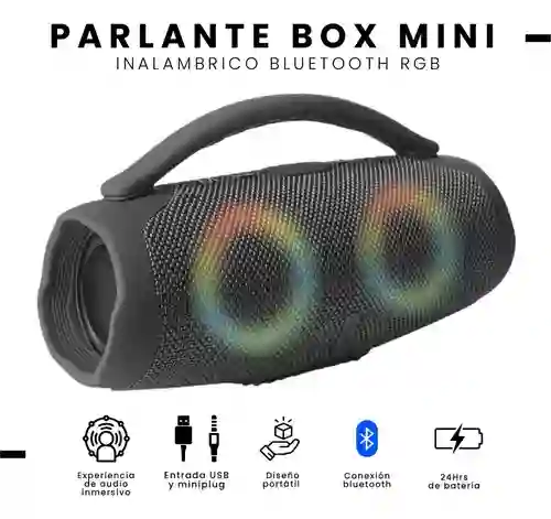 Mini Bocina Parlante Portátil Box Bluetooth Recargable Rgb Gris Innovo Tech