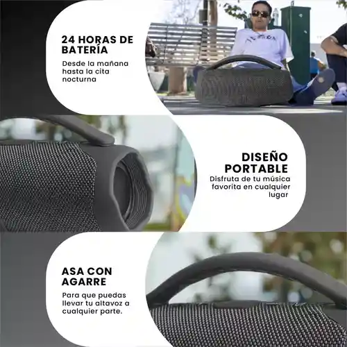 Mini Bocina Parlante Portátil Box Bluetooth Recargable Rgb Gris Innovo Tech