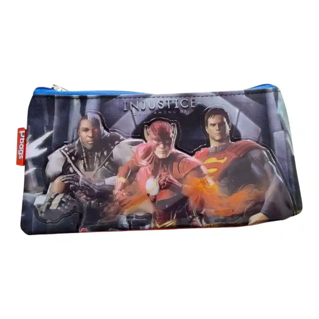 Cartuchera Liga De La Justicia Superman, Flash Y Victor Stone