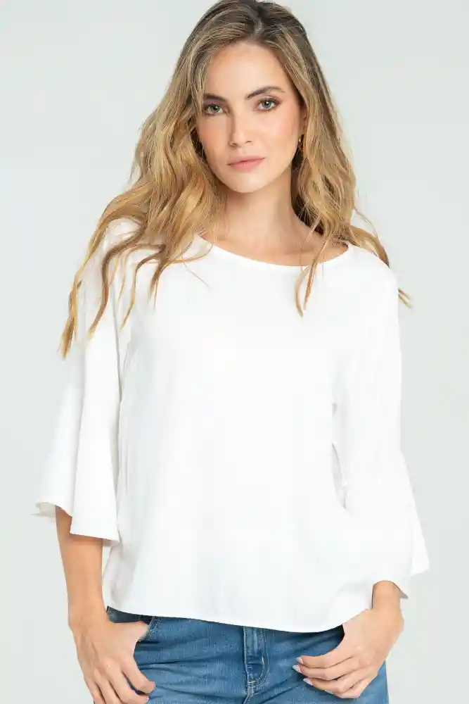 Blusa Sandia Color Blanco Crudo Talla Xs