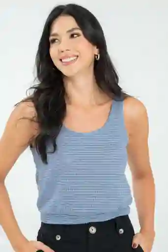 Top Tejido Malaga Color Azul Medio Talla Xs