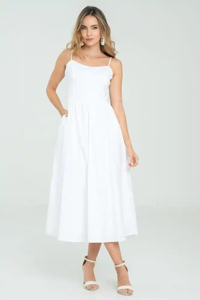 Vestido Camille Color Blanco Talla Xl