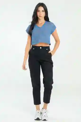 Pantalon Chino Pasador Color Negro Talla 8