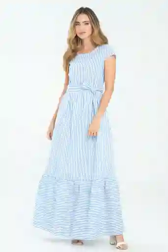 Vestido Largo Sayghe Color Azul Claro Talla L