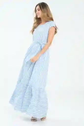 Vestido Largo Sayghe Color Azul Claro Talla M