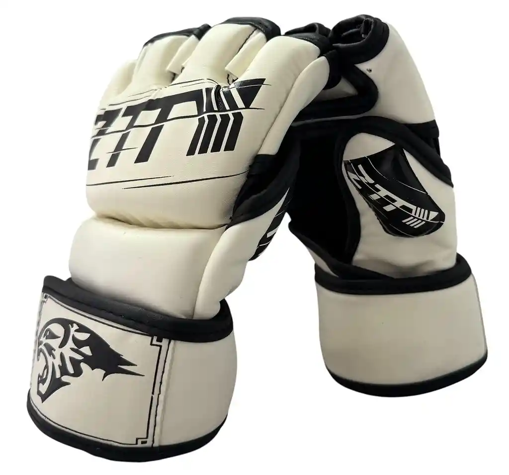 Guantes Mma Ztty Ufc Artes Marciales Muay Thai Box -8004181/ Blanco-negro Talla: L