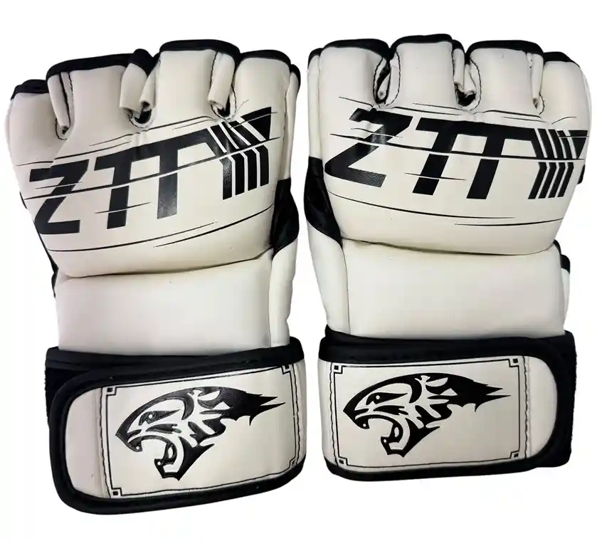 Guantes Mma Ztty Ufc Artes Marciales Muay Thai Box -8004181/ Blanco-negro Talla: L