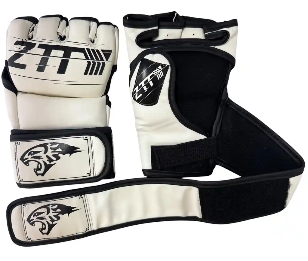 Guantes Mma Ztty Ufc Artes Marciales Muay Thai Box -8004181/ Blanco-negro Talla: L
