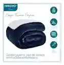 Combo Protector De Colchón Antifluido + Cobija Térmica Ovejera Doble Faz 180 X 240 Azul