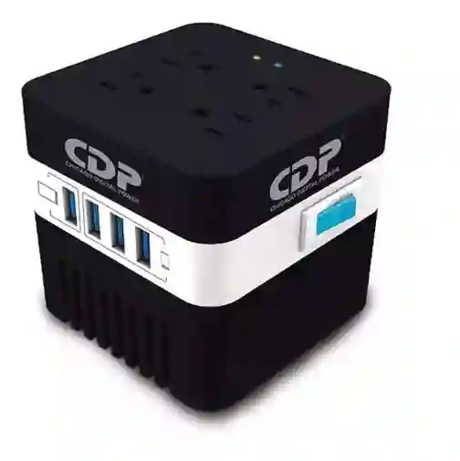 Regulador De Voltaje Cdp Ru-avr 604, 600va / 4 Tomas / 4 Usb