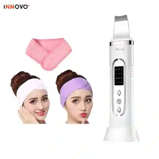 Combo Espátula Extractora Espinillas Limpieza Ultrasónica + 2 Bandas Diadema Cabello