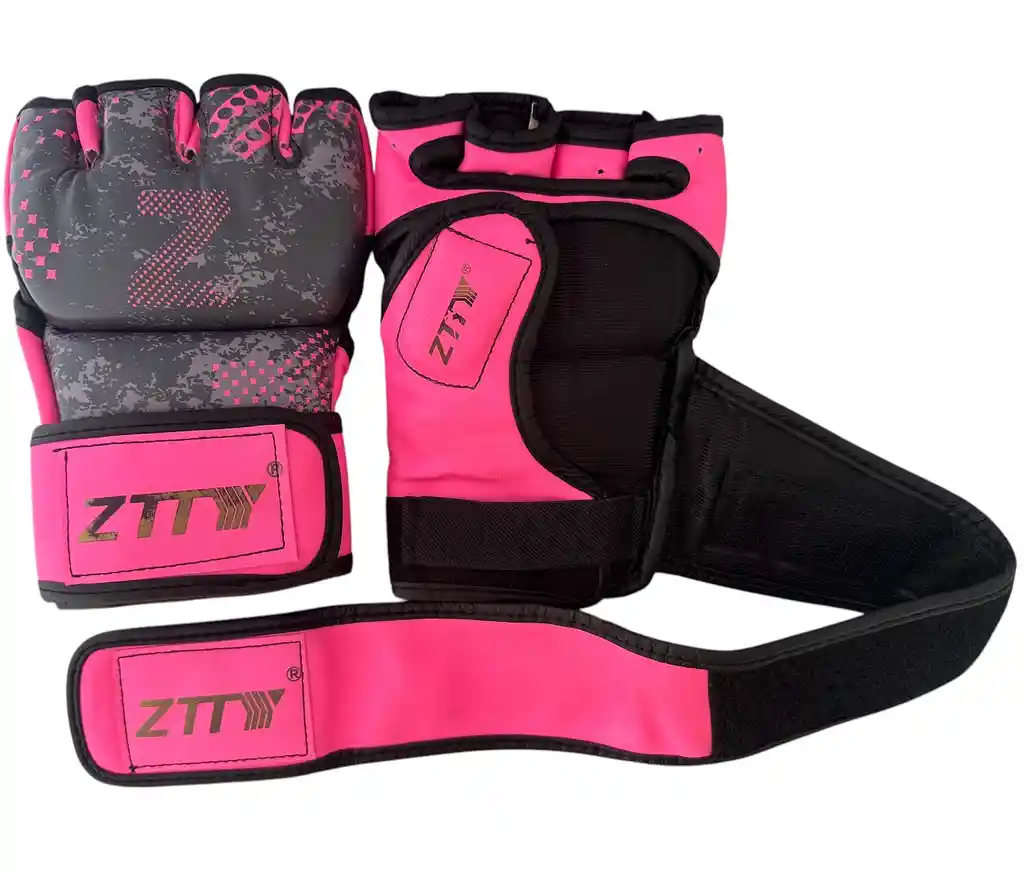 Guantes Mma Ztty Ufc Artes Marciales Muay Thai Box -8004181/ Gris-rosado