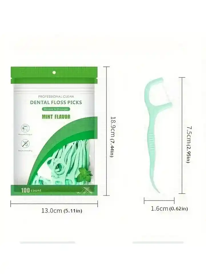 100 Hilo Dental Seda Dientes Flosser Palillos Limpieza Bucal