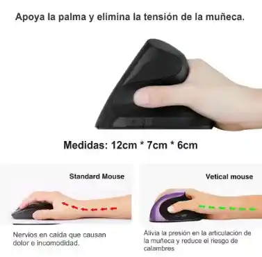 Mouse Óptico Vertical Ergonómico Inalámbrico Weibo Wb-881