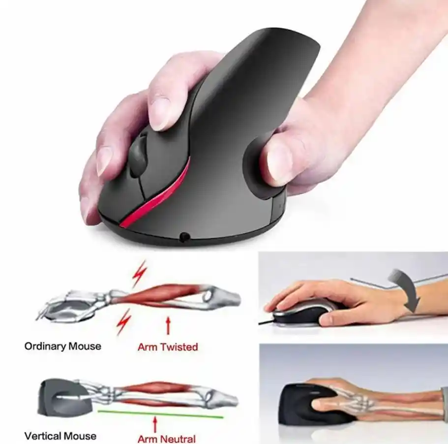 Mouse Óptico Vertical Ergonómico Inalámbrico Weibo Wb-881