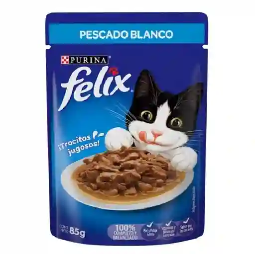 Pouch Felix Gato Classic Con Pescado Blanco 85gr