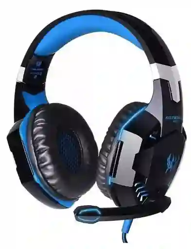 Audífonos Gamer Kotion G2000 Negro Y Azul Con Luz Led