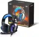 Audífonos Gamer Kotion G2000 Negro Y Azul Con Luz Led