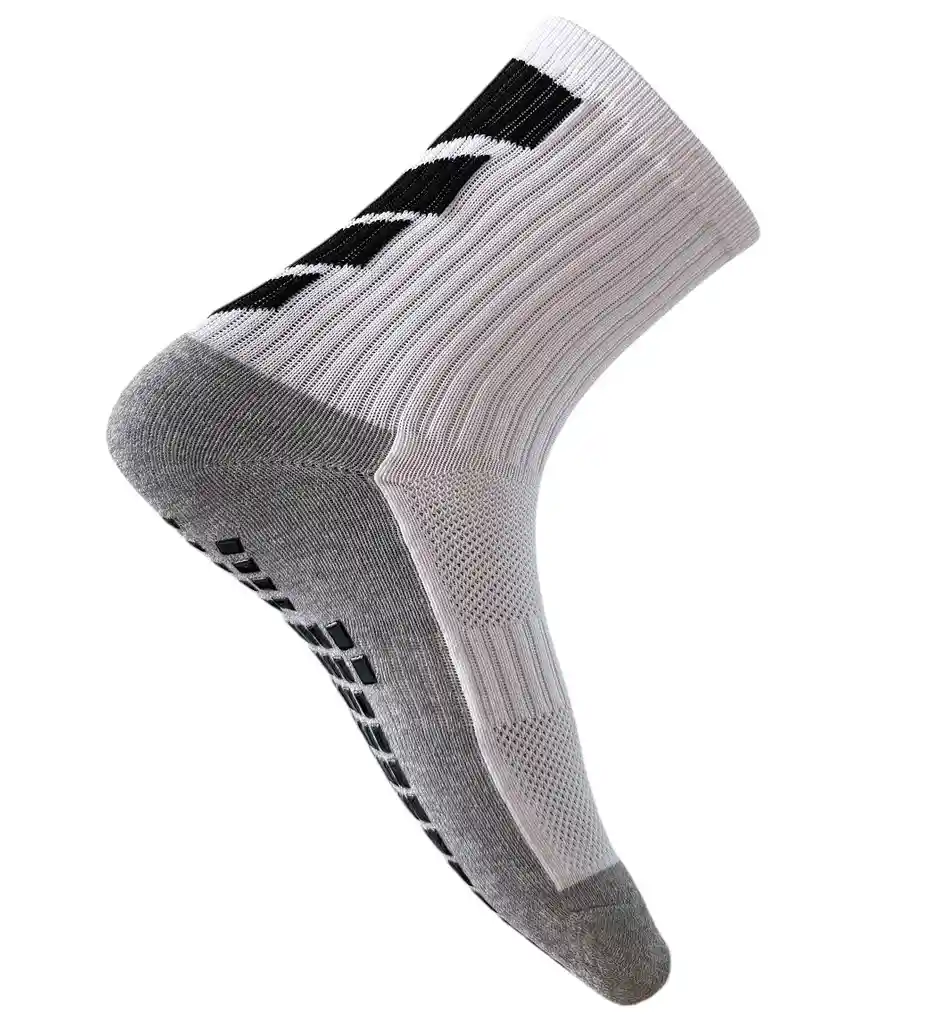 Medias Sock Roll Canilleras Antideslizante Fútbol - M003/ Blanco-negro