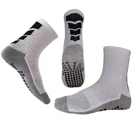 Medias Sock Roll Canilleras Antideslizante Fútbol - M003/ Blanco-negro