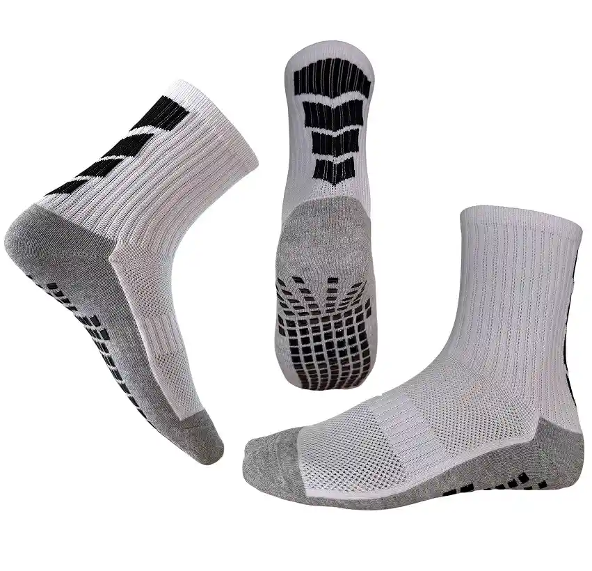 Medias Sock Roll Canilleras Antideslizante Fútbol - M003/ Blanco-negro