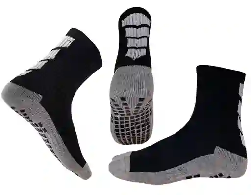 Medias Sock Roll Canilleras Antideslizante Fútbol - M003/ Negro- Blanco